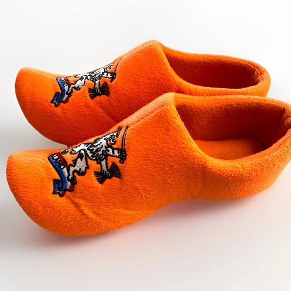 World of Clogs Dutch Clog Slippers in Orange Men’s Size 11.5 Holland Embroidery - Picture 2 of 9
